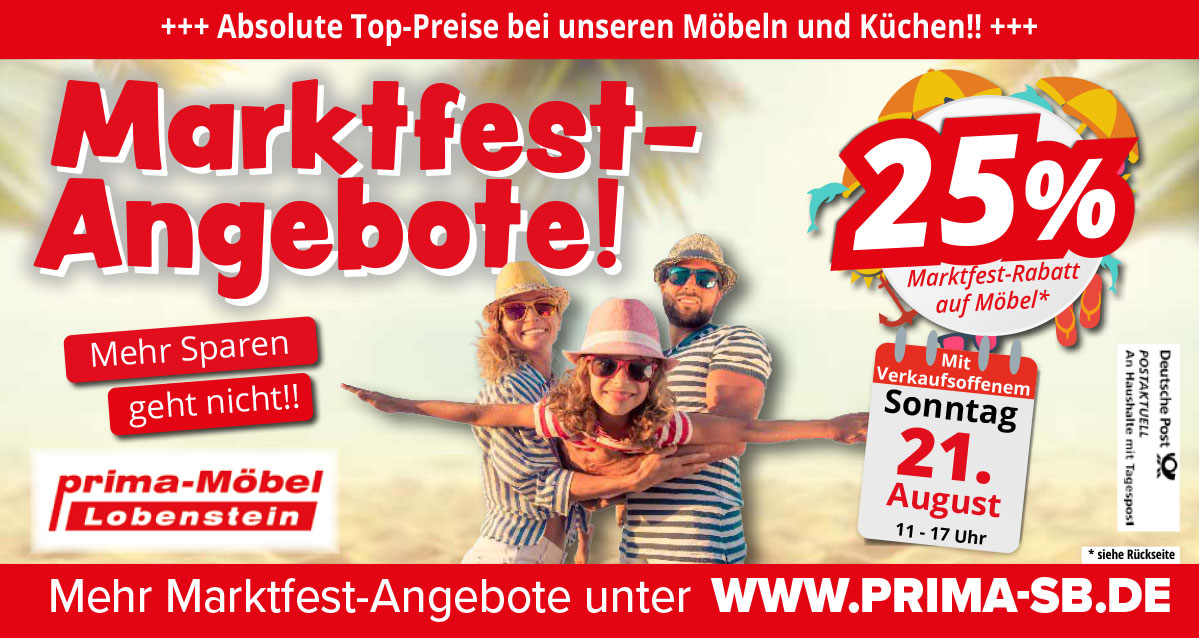 Marktfest-Angebote bei prima-Möbel Lobenstein!